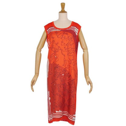 Hermes Dress Sleeveless Knit With Silk Transition