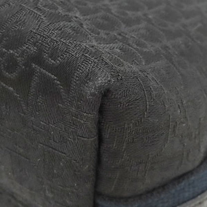 Christian Dior Shoulder Bag Trotter Leather Jacquard Black and Navy Silver