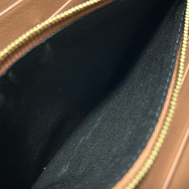 Celine Long Wallet - Brown And Black Round Zipper Leather