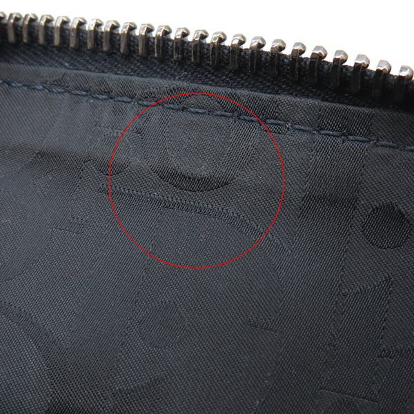 Christian Dior 2way Bag Micro Pouch Canvas Leather Navy Silver Hardware Navy