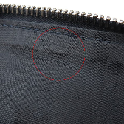 Christian Dior 2way Bag Micro Pouch Canvas Leather Navy Silver Hardware Navy