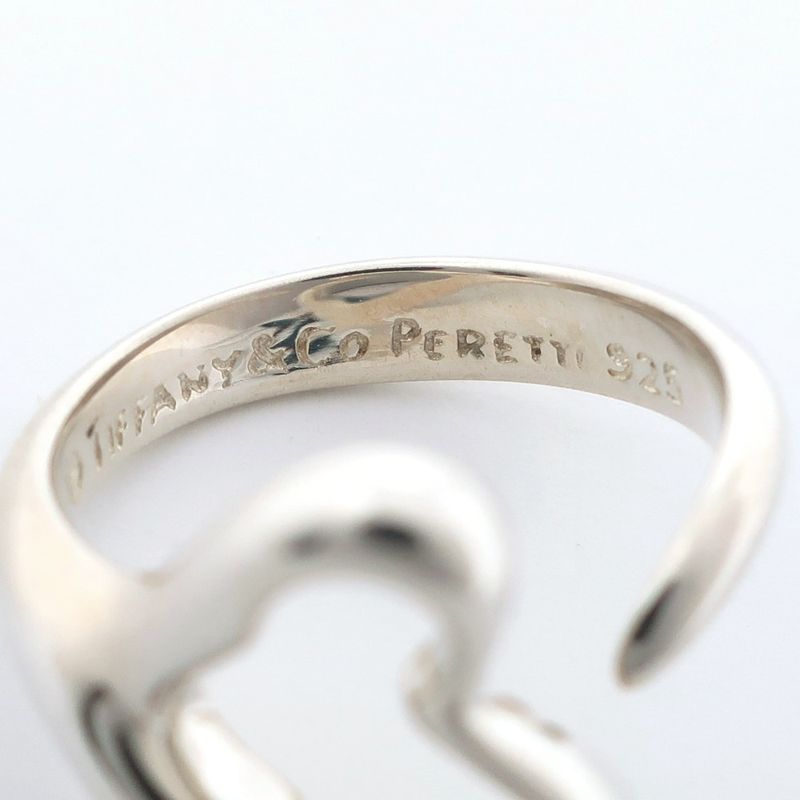 Tiffany & Co Open Heart Elsa Peretti Silver 925 9.5 Ladies 4.3g Ring