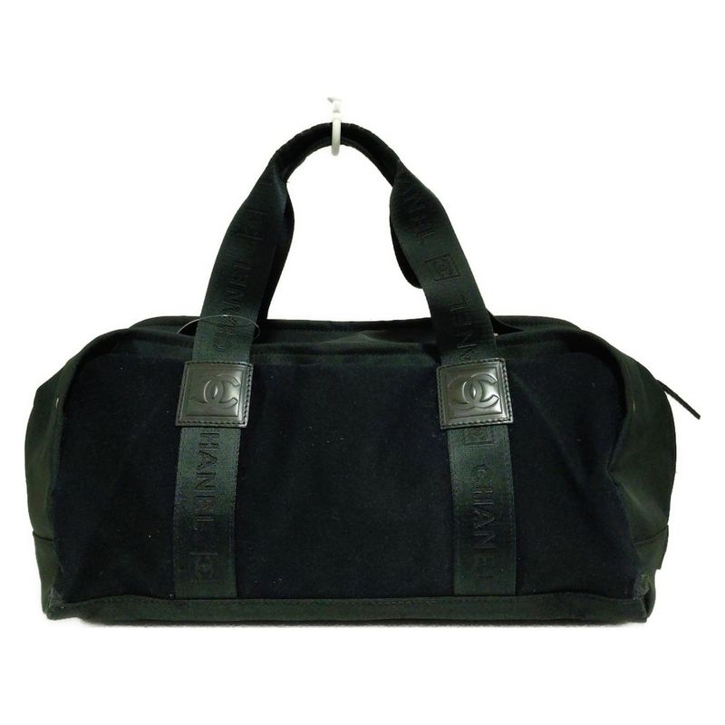 Chanel Handbag Sport Line Black With Repair Marks On Four Corners