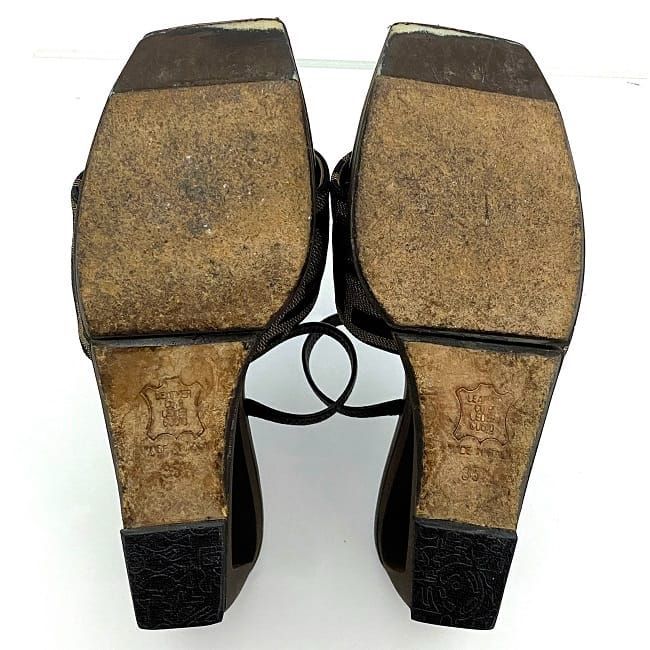 Fendi Sandals Khaki Brown Zucca Heels 22.5cm (8.86in)