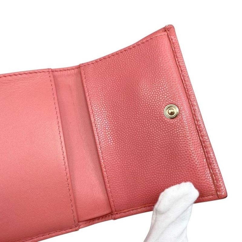 Chanel Trifold Wallet Classic Small Flap Wallet Ap0230 Matelasse Caviar Skin
