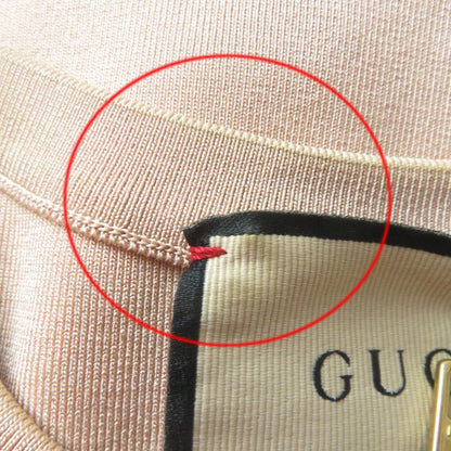 Gucci 22SS 678207 Front Zip Jersey Short Sleeve Knit Dress Pink Beige XS Made