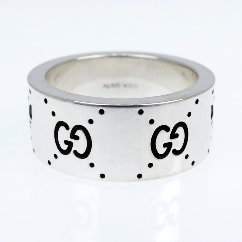 Gucci Adidas Collaboration Ring Engraving Wide Trefoil 17 Ag925 Jewelry