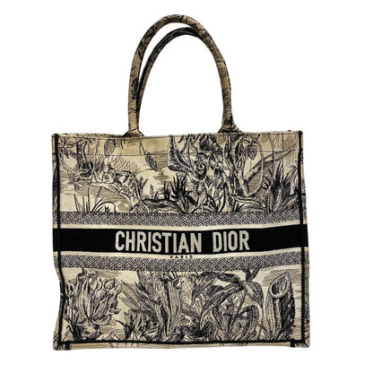 Christian DIOR Toile De Jouy Embroidery Book Tote Large Tote Bag Cabas  Brand