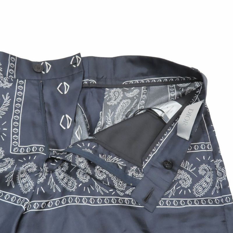 Unused 20ss DIOR Silk Paisley Pattern Shorts CD Diamond Logo Total Shorts 48