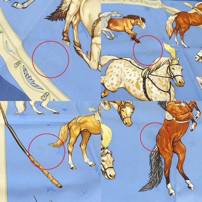 Hermes Scarf Carre90 En Piste 100% Silk Horse Small Size Small Size Large Size
