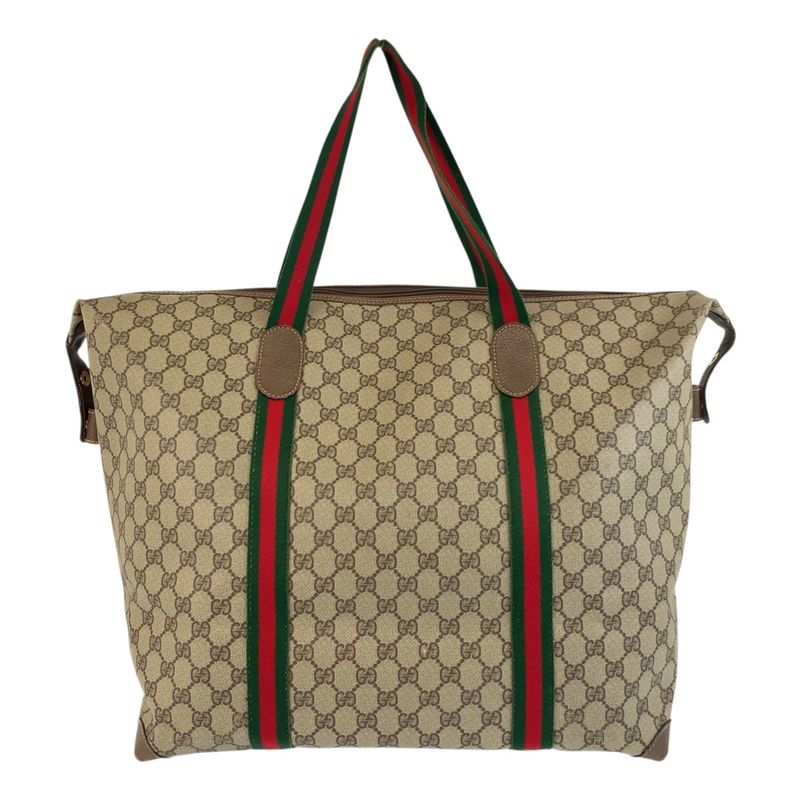 Gucci Vintage Old Gucci Sherry Line GG Supreme Canvas Tote Bag Women 504097