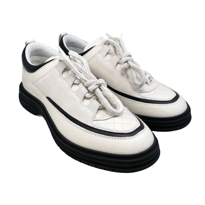 Chanel Sneakers Matelasse Coco Mark G46258 37 Size Suede Calfskin Lambskin