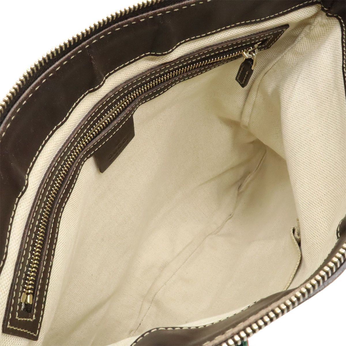 Gucci GG Canvas Mayfair Ribbon Shoulder Bag Crossbody Khaki Beige Dark Brown