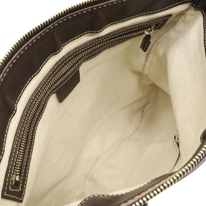 Gucci GG Canvas Mayfair Ribbon Shoulder Bag Crossbody Khaki Beige Dark Brown