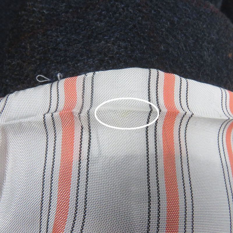 Hermes 100% Cashmere Window Pen Single Ancon Jacket Tailored Jacket Navy 46