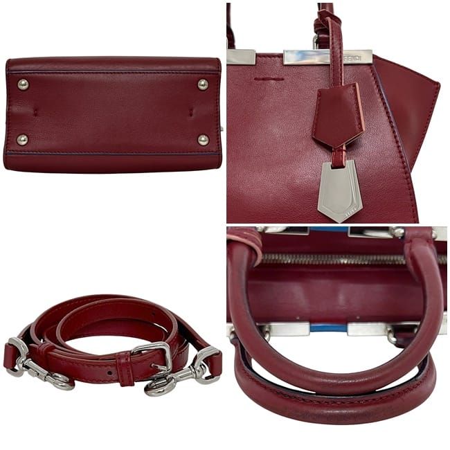 Fendi 2way Bag Petit Trois Jour Bordeaux 8bh333