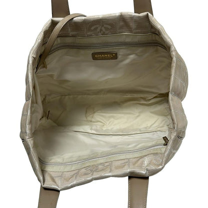 Chanel New Travel Line Tote MM A15991 Beige Leather