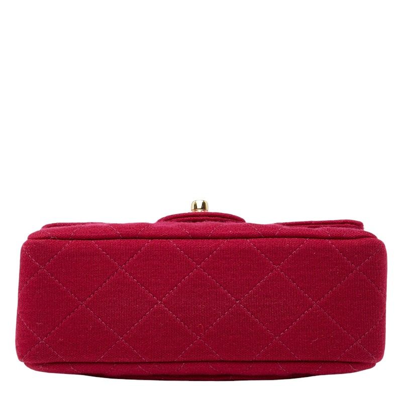 Chanel Coco Mark Mini Matelasse 17 Chain Shoulder Bag Red Cotton Women Chanel
