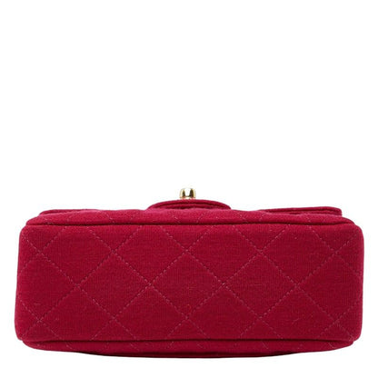 Chanel Coco Mark Mini Matelasse 17 Chain Shoulder Bag Red Cotton Women Chanel
