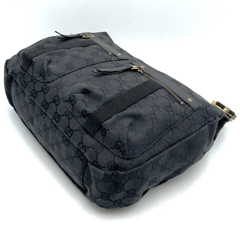 Gucci 90762 GG Canvas Shoulder Bag Black Ladies Men Fashion Gift