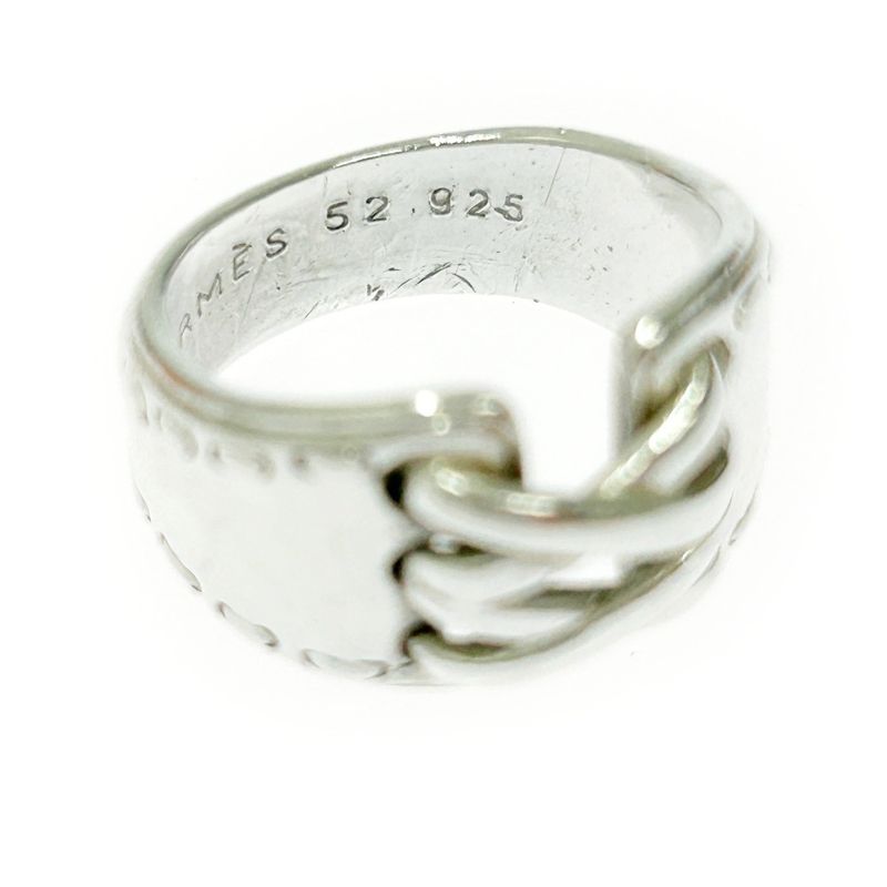 Hermes Silver Mexico Ring 52 7.8g 925 Engraved 370030 Ring with Box
