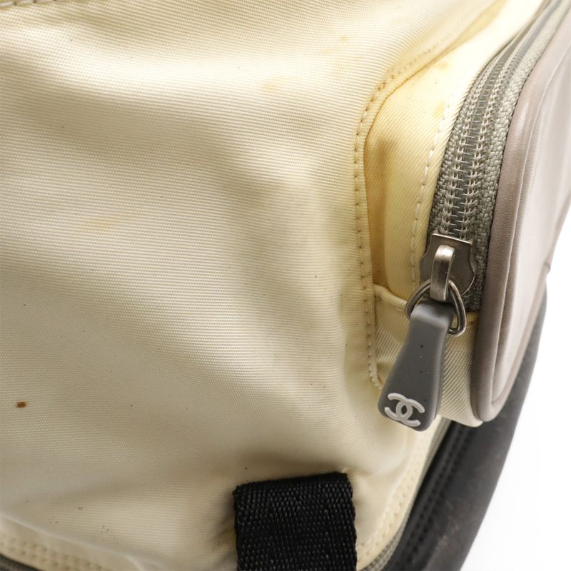 Chanel Sport Line Coco Mark Backpack Mini Backpack Sac Nylon Rubber Ivory Black