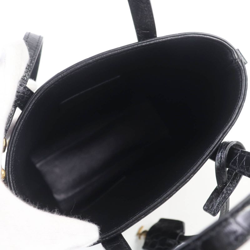 Saint Laurent Paris 712367 Mini Toy Shopping Leather Croc Shape Pressed 2WAY