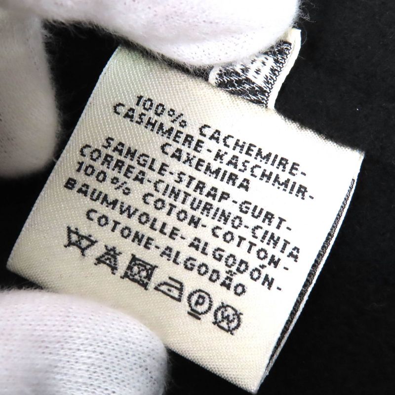 Hermes 100% Cashmere Serie Buttons Long Gilet Vest Black White 40 Made In Italy