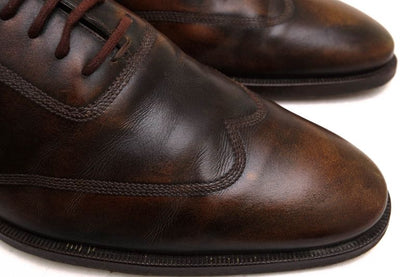 Gucci Shoes Business Shoes Business Men Leather Dark Brown 105863 Antique Dyed