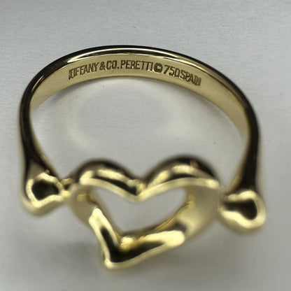 Tiffany & Co Tiffany & Co Open Heart Ring #8 18K 750 Gold 34g Ladies Men Gift