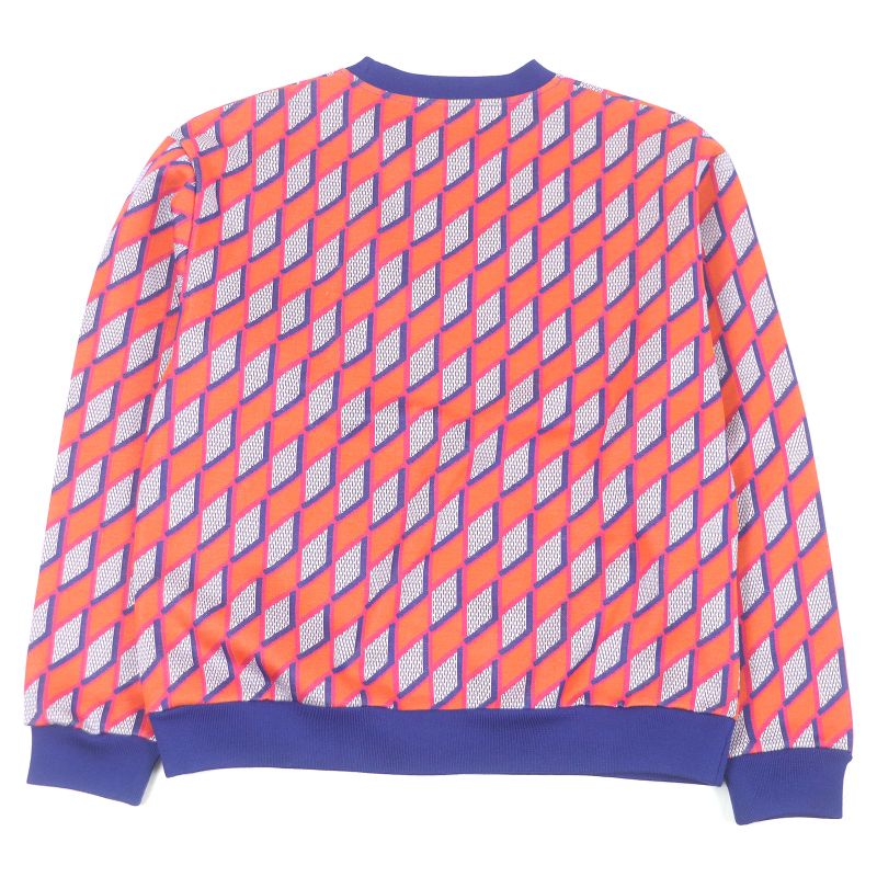 Louis Vuitton 2022 100% Cotton Diamond Damier Allover Knit Sweatshirt Orange L