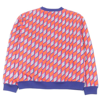 Louis Vuitton 2022 100% Cotton Diamond Damier Allover Knit Sweatshirt Orange L