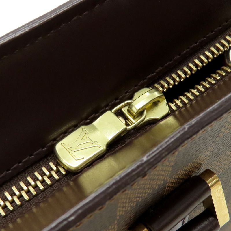 Louis Vuitton Venice PM Tote Bag Damier Canvas Damier Ebene Gold Hardware Brown