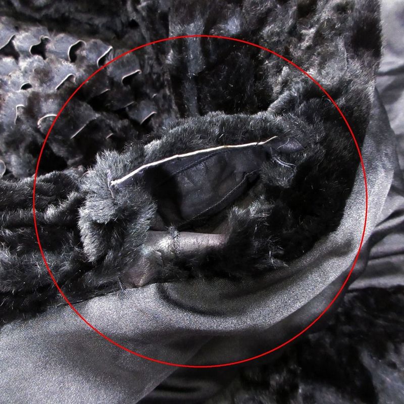 Vintage Fendi Fur Asymmetrical Long Cape Poncho Fur Coat Made in Italy Black Ur8