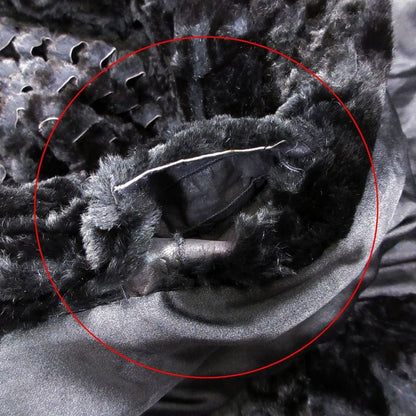 Vintage Fendi Fur Asymmetrical Long Cape Poncho Fur Coat Made in Italy Black Ur8