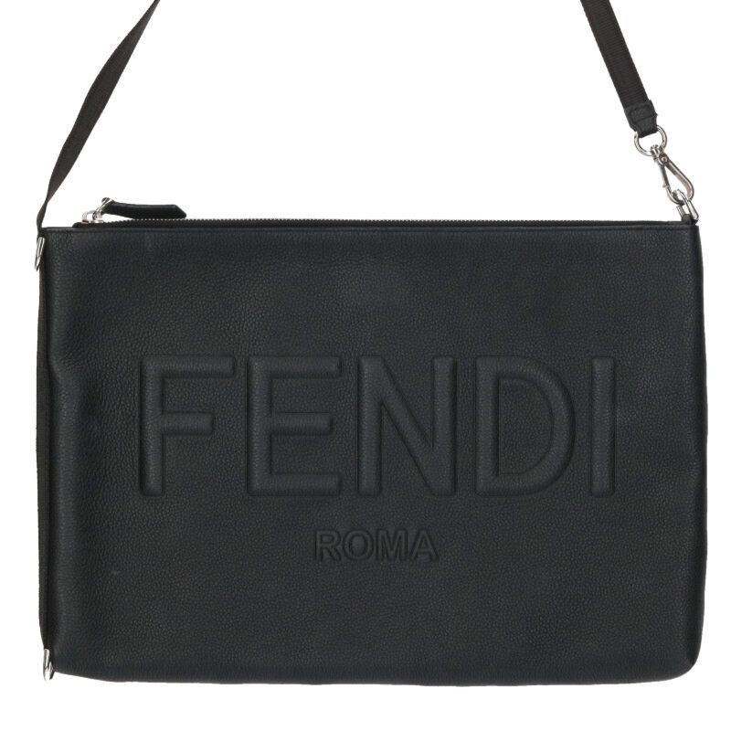 Fendi 7n0136 Logo Embo Scuff Zar Clutch Bag Men's