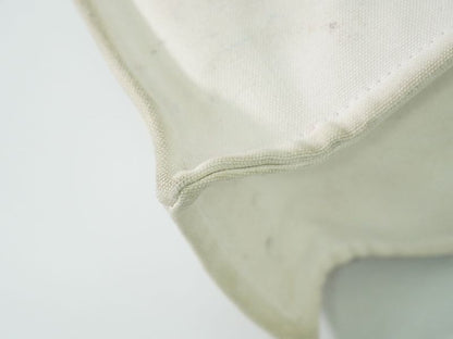 Authentic Chanel Coco Mark Miami Cruise Line Tote Handbag Canvas White Bag