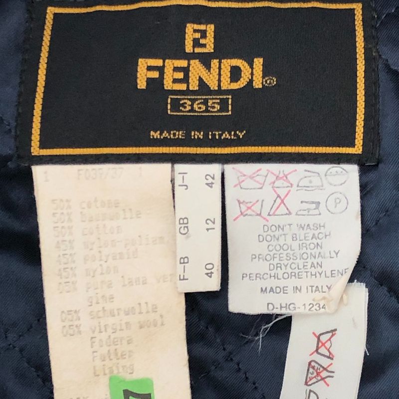 Fendi Nylon Jacket Zucca Pattern Nylon Blue