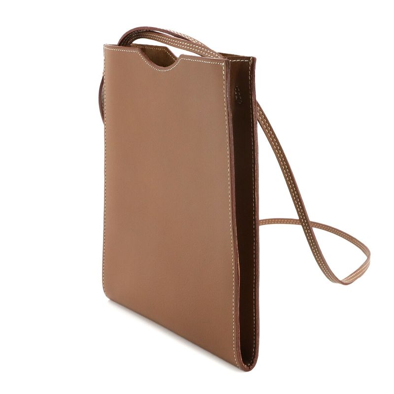 Hermes Onimaitou Shoulder Bag Pochette Evercolor Brown Onimaitou 90299346