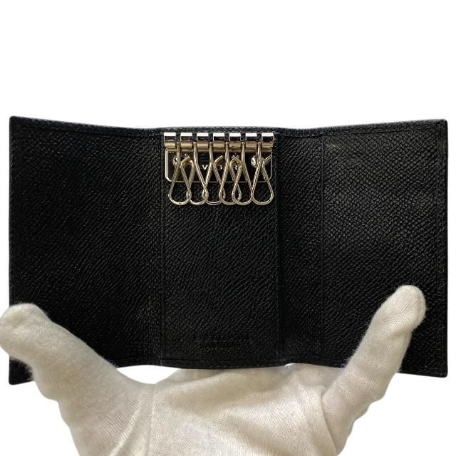 Bvlgari 288156 6-ring Key Case Logo Clip Leather Black
