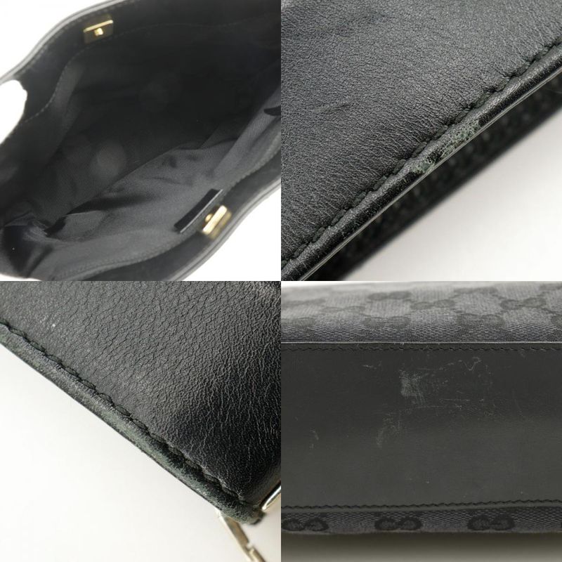 Gucci One Shoulder 001.4231 GG Canvas Black Ladies Shoulder Bag