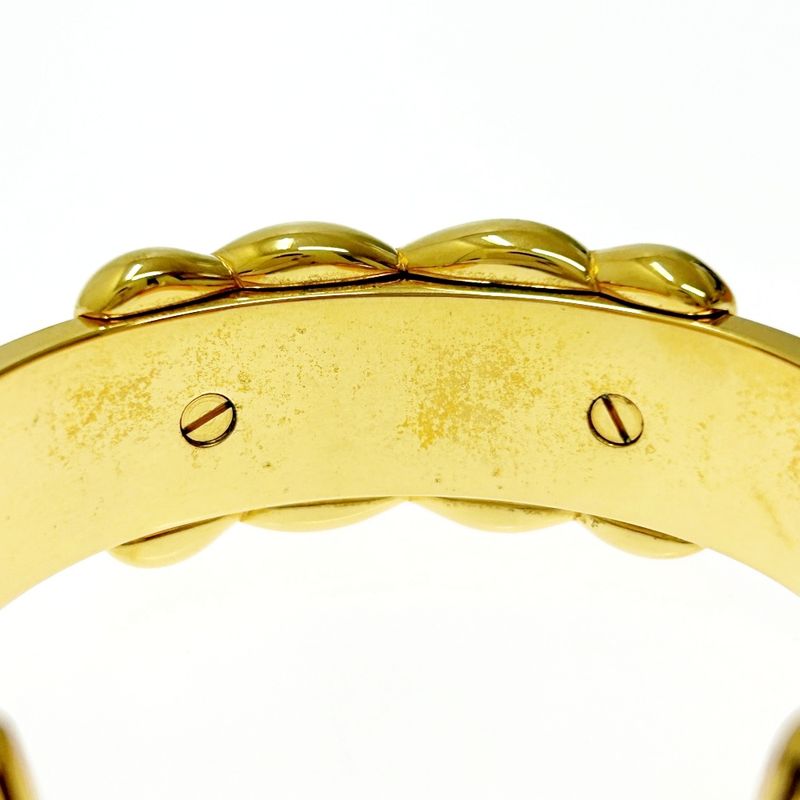 Hermes Leather GP Knot Bangle Women's Brown Gold 364000 Bangle