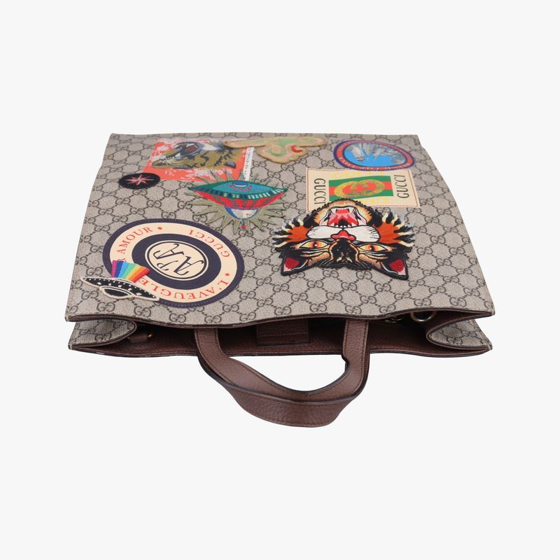Guccigg Supreme Courier Beige And Multicolor PVC Coated Canvas 474084d024705947