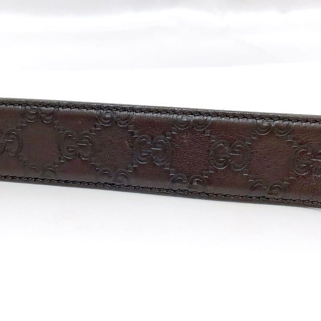 Gucci Belt Brown Cima Interlocking 114984 Excellent Condition