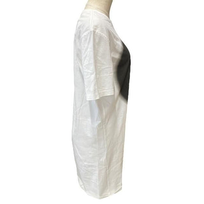 Hermes 2e4513du Top Dress Short Sleeves Grand Tralala Print Cotton White (size