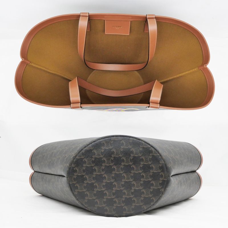 Celine Coufan Brown Triomphe Canvas Tote Bag Multicolor Logo Ladies
