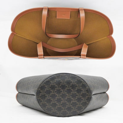 Celine Coufan Brown Triomphe Canvas Tote Bag Multicolor Logo Ladies