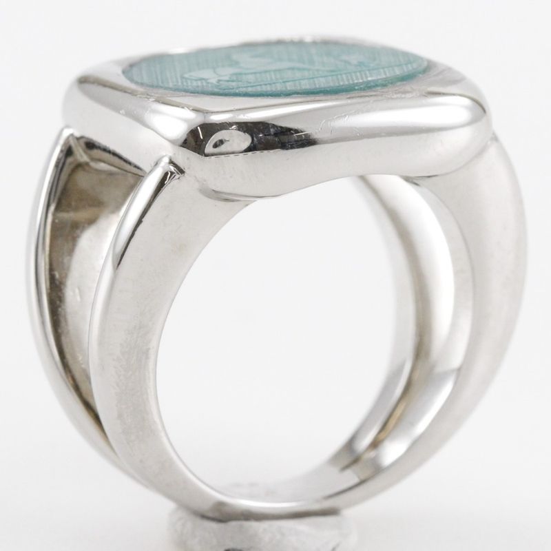 Hermes Corozo Metal Size 10.5 Silver Ladies 10.1g Ring
