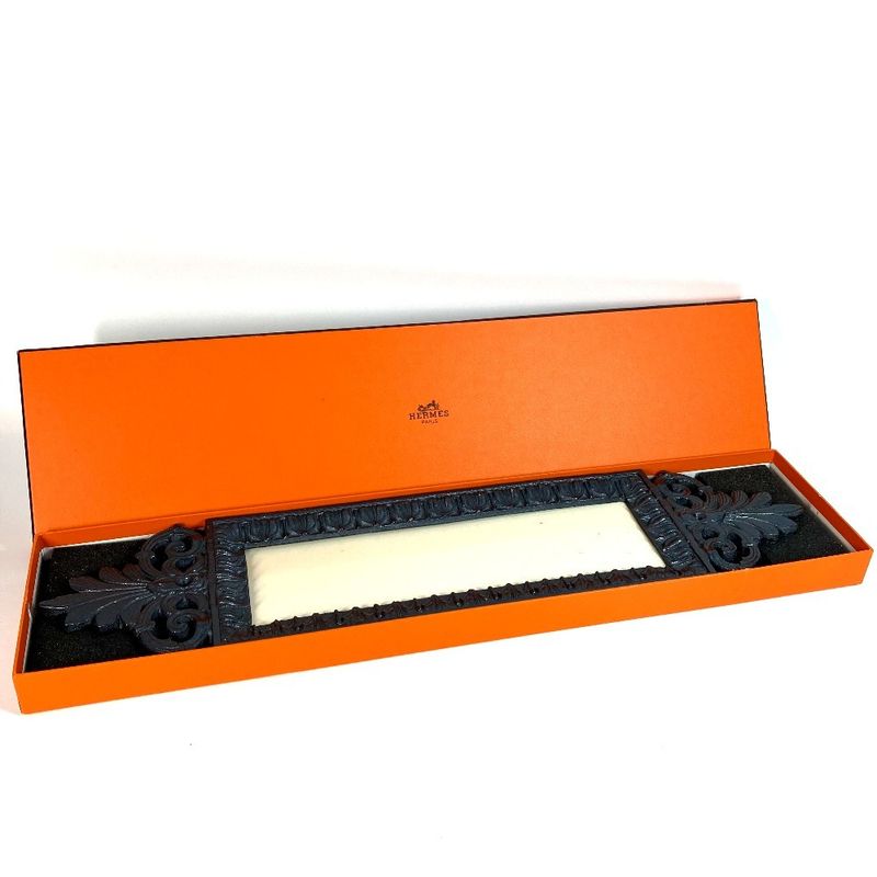 Hermes Miscellaneous Goods Nameplate Plate Sign Metal Grayish