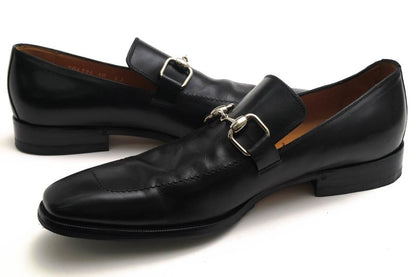 Gucci Bit Loafers Shoes Men Leather Genuine Black 204396 Horsebit Leather Sole
